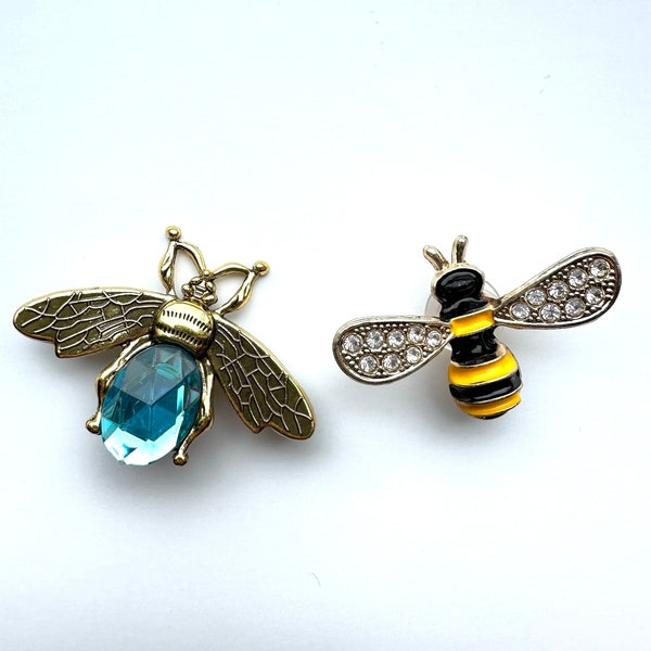 Beetle metal shoe charms - diamanté accessories - bee charm - birthday gift - sparkly clog accessory - funky shoe clip - rhinestone charms