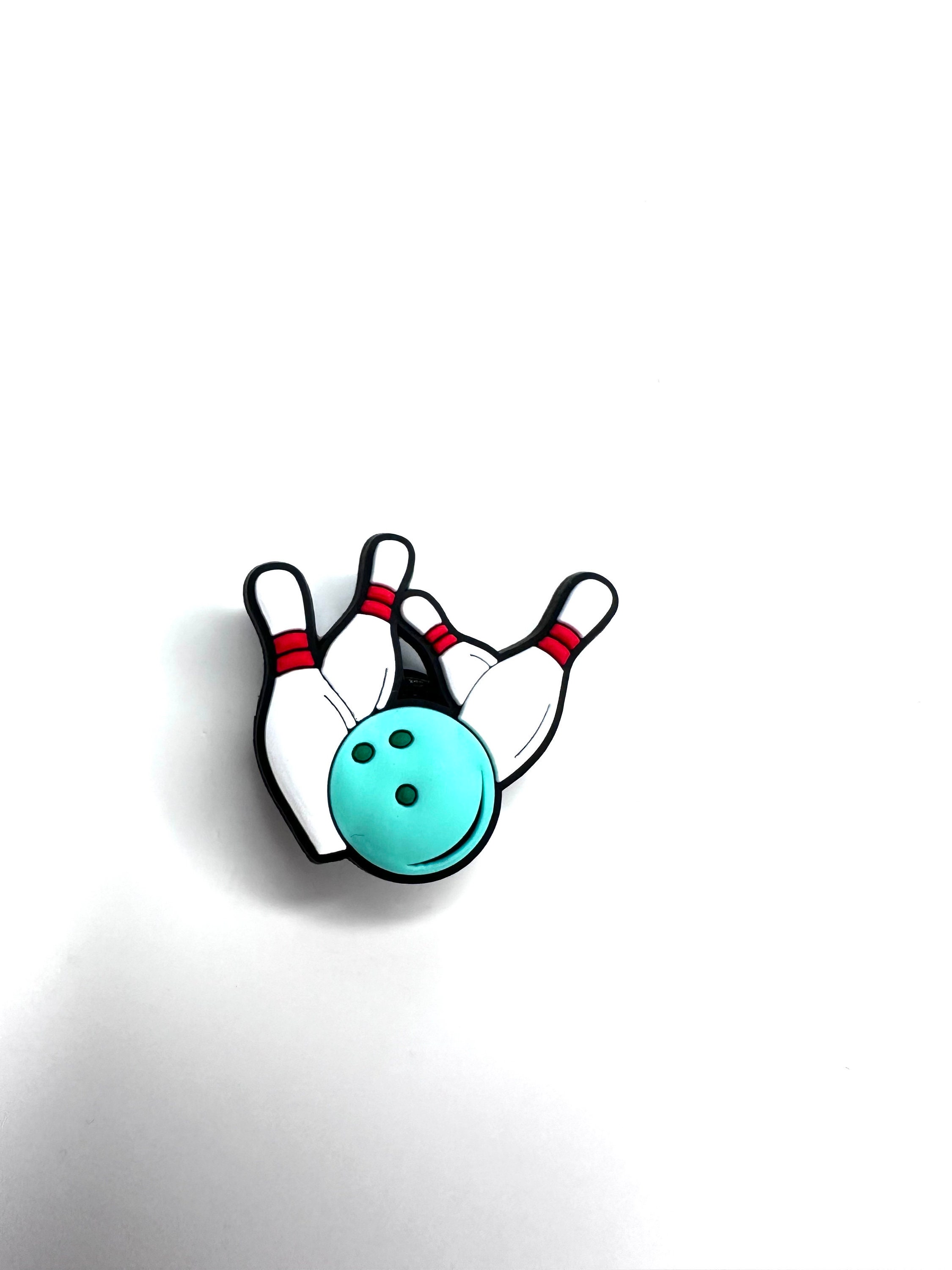 thumbnail image 2 of Bowling Pin And Green Ball Keychain Pendant | Fun Bowling Charm For Bag Or Keys 2 of 6
