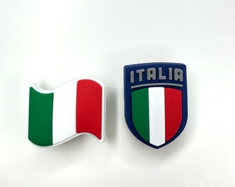 Italy flags Charm - Italia badge - European flag charm - National flag clog accessories - fun clog charms - Charmitz charms - EU gift