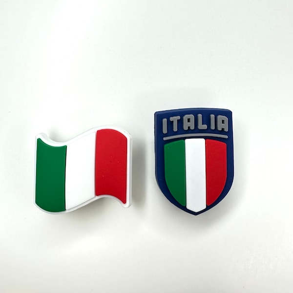 Italy flags Charm - Italia badge - European flag charm - National flag clog accessories - fun clog charms - Charmitz charms - EU gift