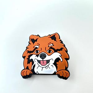Pomeranian style clog charms - dog breed charm - dog shoe charm - dogs of Etsy - canine charms - dog mom dog dad - pom - canine fluffy dog