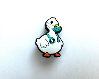 Nurse Duck style charms - doctor shoe accessory - nurse clog fashion - veterinary vet  clog charms - pvc shoe decoration - nurse - goose