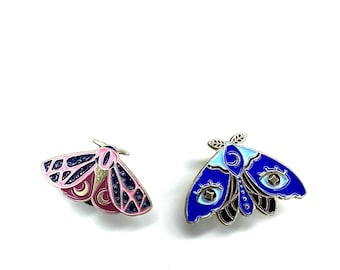 Moon moth shoe charms - celestial clips - gardening clog charm - luna shoe clip - shoe button -  metal accessory - bug clogs - insect lover