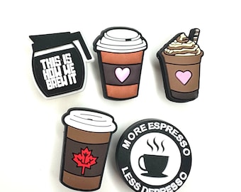 Coffee Shoe Charms: Hot Drinks Style, Caffeine Lover Gift