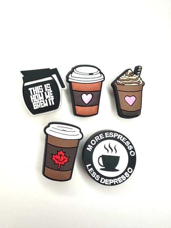 Coffee Shoe Charms: Hot Drinks Style, Caffeine Lover Gift