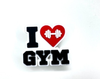 Work out shoe charms - gym bag accessory - gym lover gift clogs - protein lover gift  - clog clips - shoe clips - I love gym shoes charms