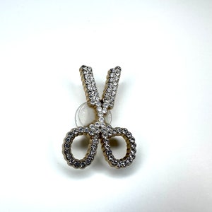 Sparkly scissors shoe charms - diamanté accessories - bows charm -  gift - sparkly clog accessory - hairdresser clip - rhinestone charm
