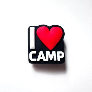 Camping Shoe Charm: I Heart Camp Clog Clip