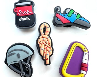 Climbing style shoe charms - hiking shoe accessories - outdoors clog clips - rock climber gift - mountain shoe accessory - bouldering charms