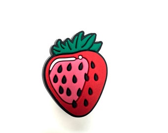 Strawberry shoe charms - fruity shoe clips - shoe charms - foodie shoe charms - plant based charm - red charms - vegan - fruit salad charm