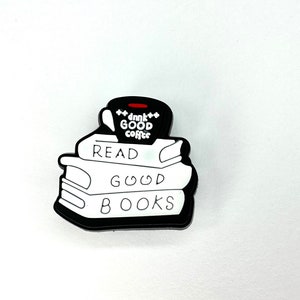 Adornos para zapatos con forma de café - Accesorio para leer buenos libros - Clip para zapatos - Botón para zapatos con lema positivo - Adorno para zuecos de bibliotecario - Zapato de PVC