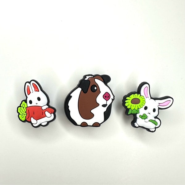 Guinea pig shoe charm - rabbit clog accessories - pets clog charms - shoe clips - cute pet accessories - unisex gift ideas