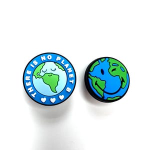 Pas de breloques de chaussures du monde de la planète B - accessoire de chaussure de la terre clips de sabots de la terre mère - breloques de sabot - accessoire de chaussure de science - breloques de chaussure de géographie