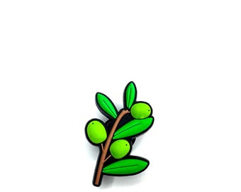 Adornos para zapatos con forma de rama de olivo, pinzas para zapatos con forma de aceituna, adornos para zuecos mediterráneos, adornos para zapatos con forma de planta, accesorio para zapatos para amantes de las plantas, regalo para dedos verdes.