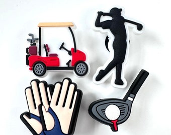 Dijes para zapatos de golf - Accesorio para juegos de pelota - Dijes de PVC para zuecos - Idea de regalo deportivo - Equipo de golf - Clips para zapatos de golf - Idea de regalo para golfistas