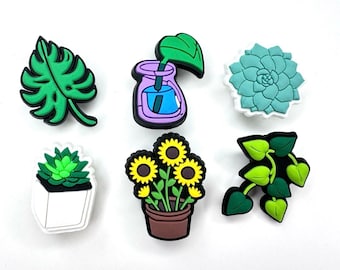 House Plants Shoe Charms: Monstera, Sunflower, Succulent House Plant Clog Accessories Plants Lover Gift Ideas Fun Floral Bag Charm Accessory
