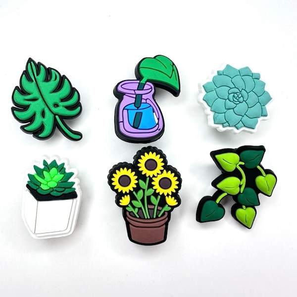 Zimmerpflanzen Schuhanhänger: Monstera, Sonnenblume, Sukkulente Zimmerpflanze Clog Zubehör Pflanzenliebhaber Geschenkideen Spaß Blumentaschenanhänger Accessoire