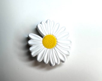 Floral shoe charms - daisy shoe charm - gardening clog charm - horticultural shoe clip - happy flower face button - flower shoe charm