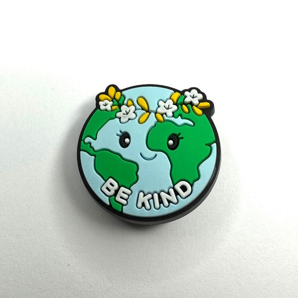 Be kind world shoe charms - Earth shoe accessories - Mother Earth clog clips - clog charms - science shoe accessory - geography shoe charms