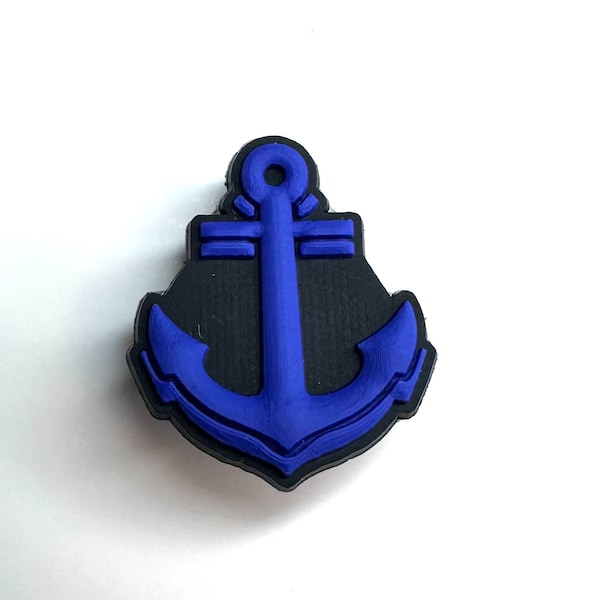 Navy anchor Style Shoe Charms - nautical style, fisherman, boating, speedboat, marine life clog accessories, boat shoe accessory