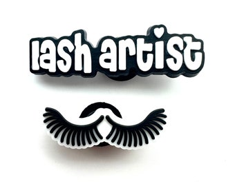 Lash artist charm - lash tech  shoe accessory - black and white slogan charms - positive gift idea - love charm - clog accessories - eyelash