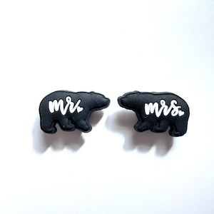 Mr and Mrs shoe charms - bride husband charm - honeymoon clog charms - just married charm - wedding shower accessories - wedding gift idea