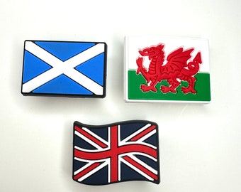 National flags Charm - Scottish flag - Wales flag charm - Uk charms - British clog accessories - fun clog charms - Charmitz charms - Uk gift