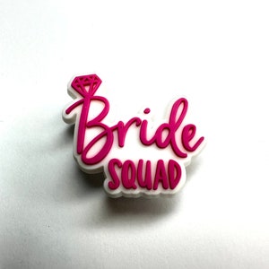 Bridal shoe charms - bride to be shoe charm - bride squad clog charms - engagement ring charm - hen party accessories - bachelorette charms