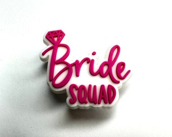 Bridal shoe charms - bride to be shoe charm - bride squad clog charms - engagement ring charm - hen party accessories - bachelorette charms