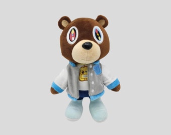 Kanye West Graduación Oso de peluche Peluche 26 cm Peluche Kanye Oso Dibujos animados Animal Almohada Regalo de cumpleaños Presente Muñecas Juguete de peluche Navidad