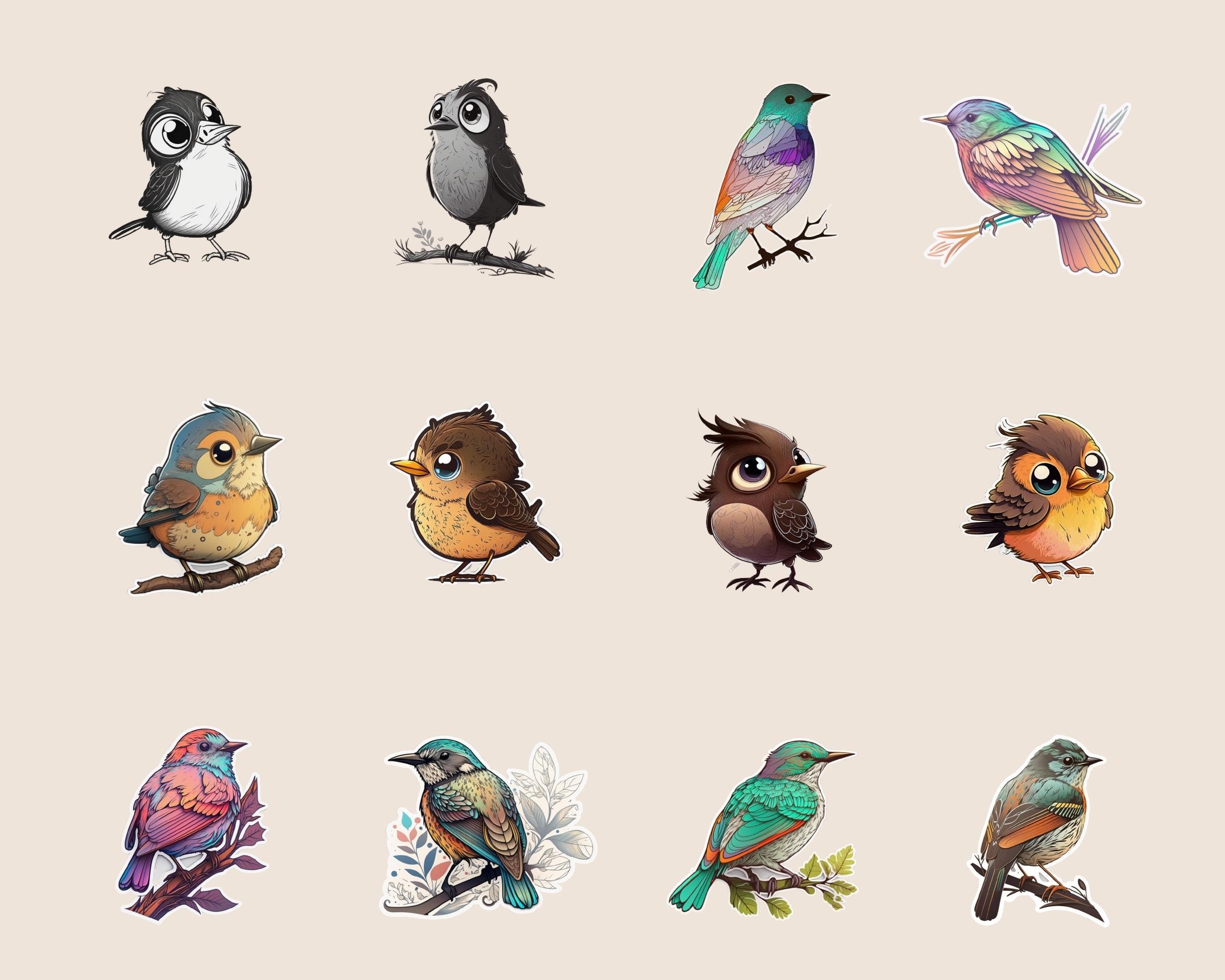 Bird Bundle Stickers Printable, Printable Stickers, Sticker Png Bundle ...