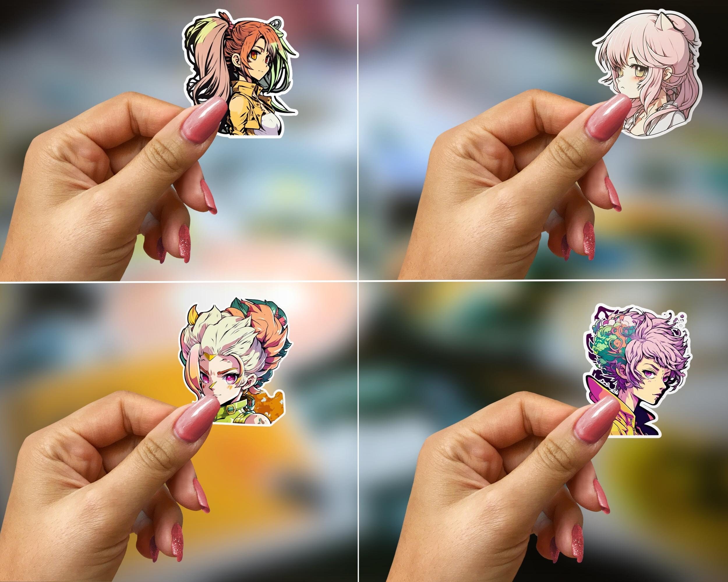 Anime Bundle Stickers Printable, Printable Stickers, Sticker Png Bundle ...