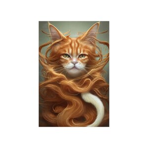 Elegant Mystical Ginger Cat - Premium Museum Quality Poster