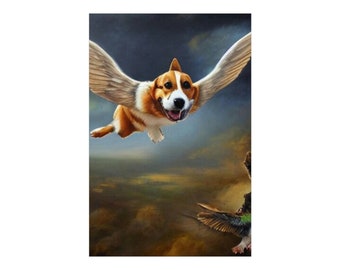 Corgi with Wings - Premium Museum Quality Poster