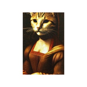 Gato al estilo de Leonardo di Vinci - Pósters mate premium con calidad de museo