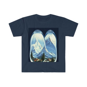 Matterhorn Snow Globe Surrealist Style - Unisex Softstyle T-Shirt