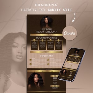 Sito di pianificazione Hair Acuity, modello modificabile Canva, attività di parrucchiere Acuity Beauty, banner per siti Web di parrucchieri, parrucchiere, parrucche, boutique