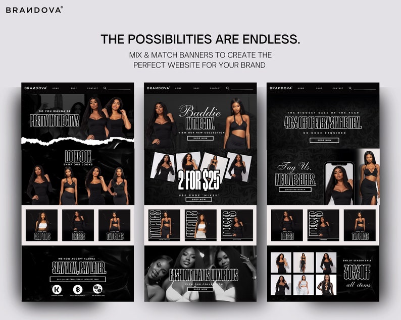 26 Web Banners Boutique Banner Set | DIY Shopify Web Banners | Canva ...