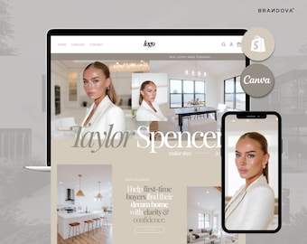 Rowan, sjabloon vastgoedwebsite, makelaardij Shopify-thema, bestemmingspagina, huizenkoper, gids huisverkoper, website voor makelaars
