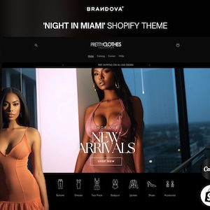 Shopify Theme Baddie Shopify Theme Clothing Web Banners Clothes Luxury Shopify Theme Boutique Canva Templates Website Theme Wix Etsy