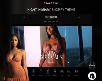 Shopify Theme | Baddie Shopify Theme | Clothing Web Banners | Clothes Luxury Shopify Theme | Boutique  Canva Templates | Website Theme | Wix