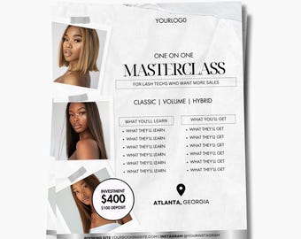 Masterclass Flyer Instagram Post, Hair, Hairstylist IG Flyer, Lash Tech, Master Class Nail Tech, Beauty, Lash Tech Flyer