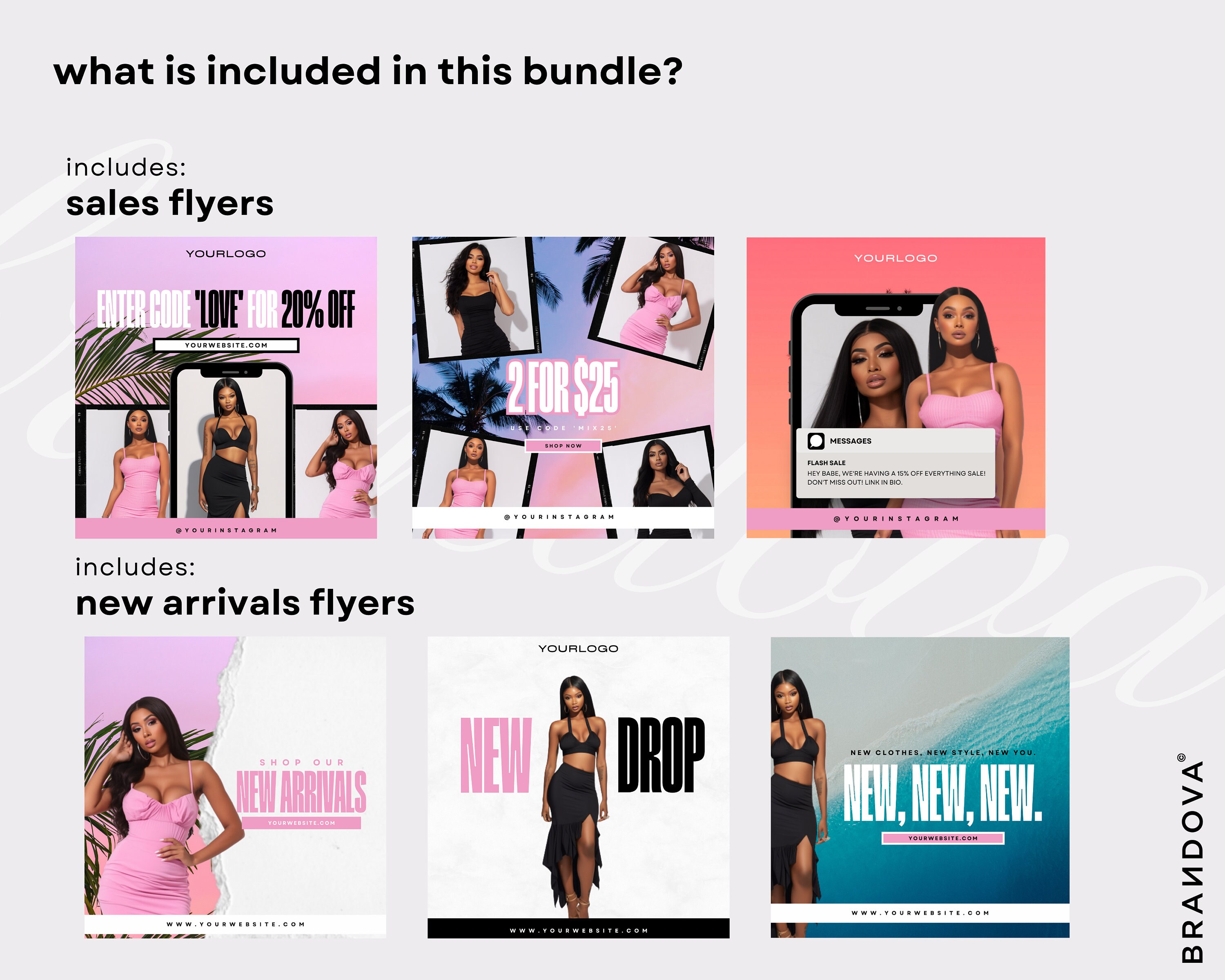 Boutique Branding Kit Instagram Post Templates Summer Etsy