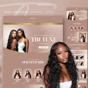 Luxury Hair Shopify Theme: 20+ Web Banners, Beauty Website Template