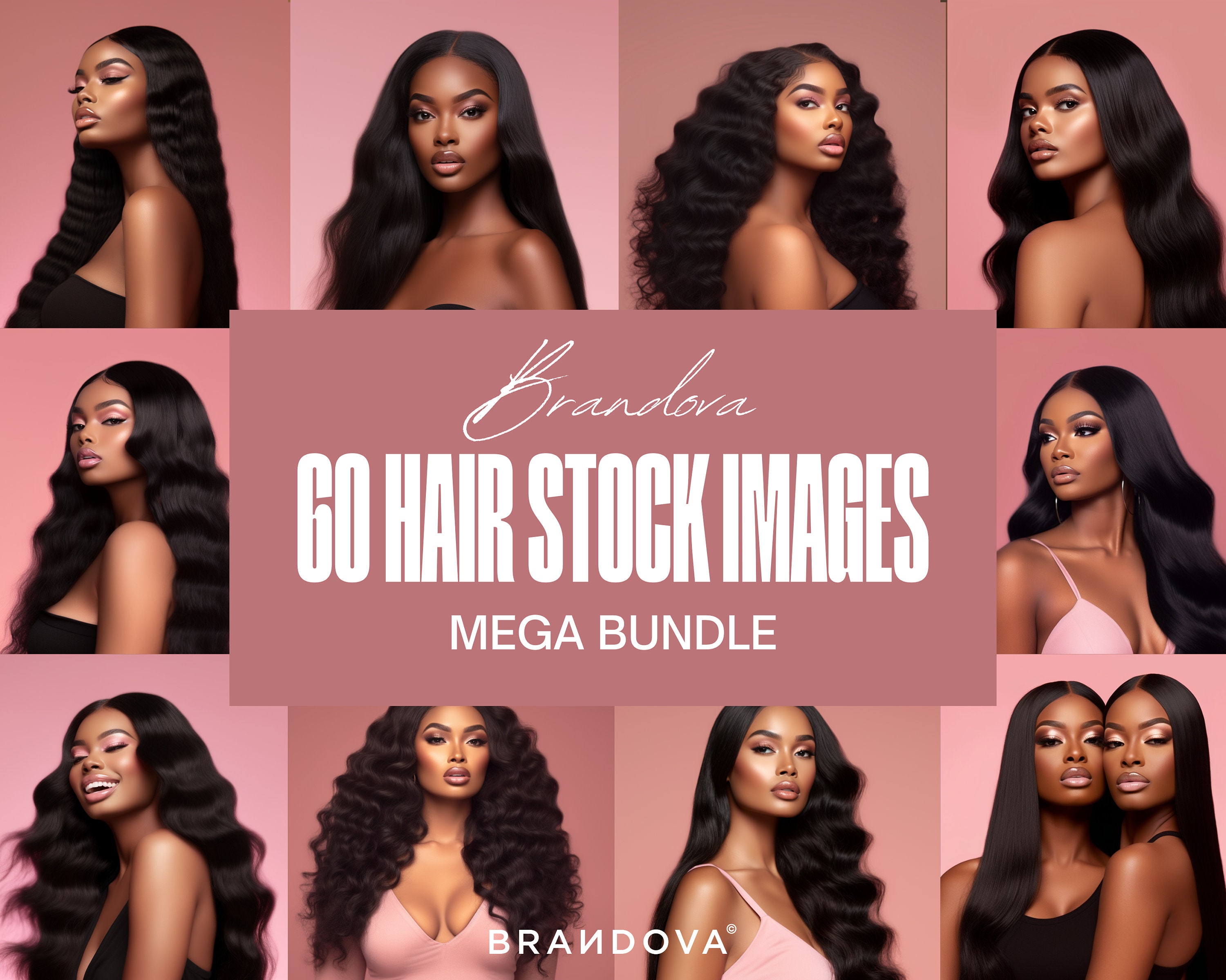 60 BUNDLE HAIR STOCK Photos | Pink Beauty Stock Photos Pack | Hair Stock Photos | Wig Stock Photos | Makeup Stock Photos| Hair Extensions
