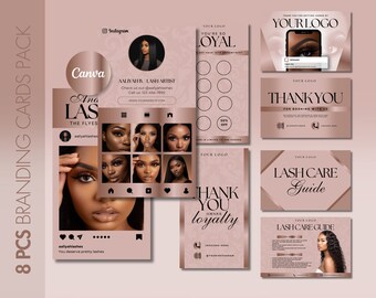 Branding Kit, Canva Instagram Business Card Template, Thank You Cards, Branding, Lash Tech Business Cards, Beauty Sleek Minimalist Cards