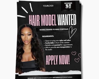 Hair Models Wanted Flyer Template | Editable Canva Hair Stylist Flyer | Quick Weave Model Call Template | Beauty Instagram Post
