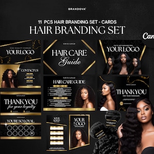 Haarbranding Zakelijk Roze Luxe Kitpakket | Haarstylist | Visitekaartje | Bedankkaart | Klantenkaart | Gids voor haarverzorging | Bundelverpakking