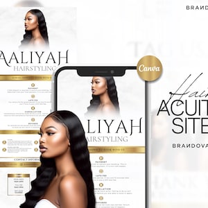 Acuity Scheduling Template, Booking Site Template, Acuity Scheduling Site, Acuity Scheduling, Hair Booking Site, Gold, Hair, Lash, MUA