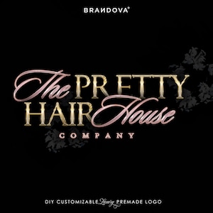Luxurious Logo Design, Beauty Logo, Premade Logo, Rose Gold Logo, Baddie Font, 3d Effect, Girly DIY Logo Editable Template, Professional